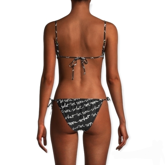 Weworewhat bikini 2 piece set ruched string bottom ruched underwire top … - Picture 3 of 9